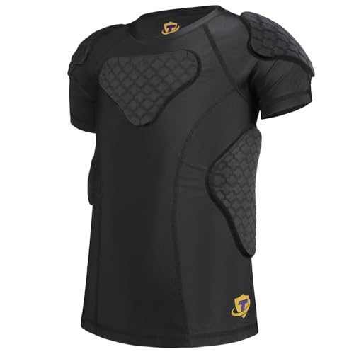 TUOYR Youth Boys Padded Compression Shirt Baseball Chest Rib Protector Heart Guard Sternum Girls Protective Undershirt for Football Basketball Lacrosse