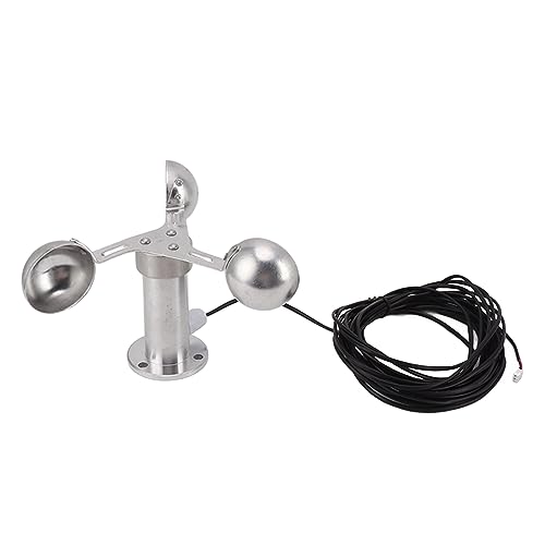 3 Cups Wind Speed Sensor Anemometer with 8M Cables, Lightweight Aluminium Alloy Anemometers, 360 Degree Measuring for Wind Speed and Direction Measurement in Power Plants Meteorological Monitoring