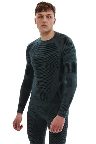 UltramaxCELL Functional Sportswear Men’s Long Sleeve Lightweight Compression Shirt (US, Alpha, X-Large, Regular, Regular, Blue Green)