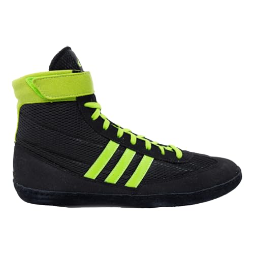 adidas Men's Combat Speed 4 Wrestling Shoes, Black/Solar Green, 9.5