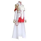 ETEBAS SAO Yuuki Asuna Cosplay Costume Sword Art Online Women Outfit Full Set With Wig(XL,Wig)