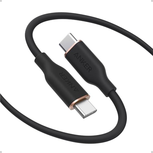 Anker USB C Cable, 240W Type C Flow Cord, Fast Charging for iPhone 16 Series, MacBook Pro 2020, and More (USB 2.0, 6FT, Black)