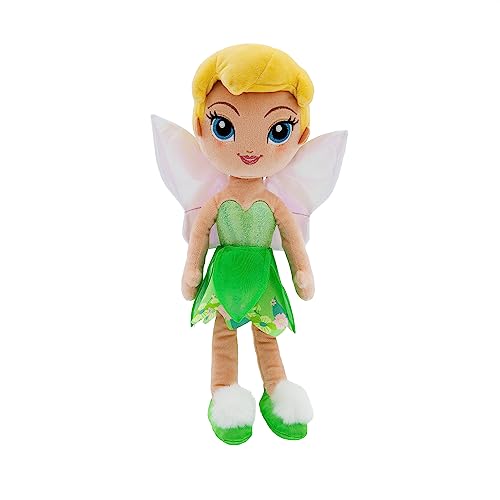 Disney Store Official Princess Plush Doll (Tinker Bell from Peter Pan) Medium 14 Inches, Princess Dolls with Embroidered Features, Plush Toys, Princess Toys for Girls