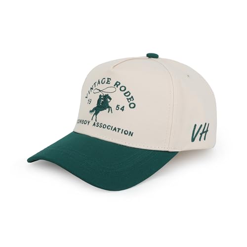 VINTAGE HAVANA Rise 9 Trucker Hats Women & Men Bone/Green | Western Retro Adjustable Snapback Hat | Preppy Cute Trendy Fashion Baseball Cap