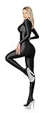 SOFSOT 200D Opaque Glossy One-Piece Swimsuit High Stretch Shiny Full Bodysuit Back Zipper Unitard