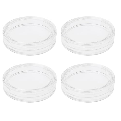 4pcs Transparent 38.6mm Round Acrylic Coin Case Storage Box Capsule Container Storage Box for Silver 2 oz Coin Trays and Coin Boxes, Forms, Recordkeeping and Money Handling Money Handling Products