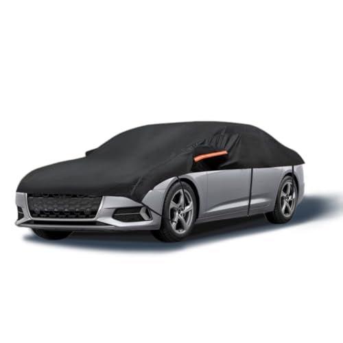 Half Car Cover for Snow – Windshield Cover for Ice and Snow, Hail Protector, Sunroof Cover, UV, Rain, Snow, Waterproof All Weather Protection for Sedan Black