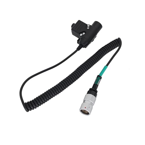 Tactical U94 PTT Adapter Push to Talk Button Walkie Talkie Headset Connector Cable for TAC-Sky, ZTAC 6-pin Headphones