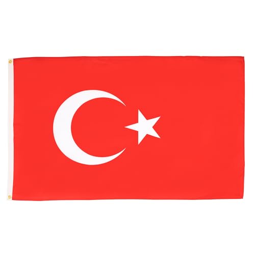 AZ FLAG - Turkey Flag - 3x5 Ft - 100D Polyester Turkish Banner with Two Metal Grommets - Fade Resistant - Vivid Colors - 3' x 5' Feet - 150x90 Cm