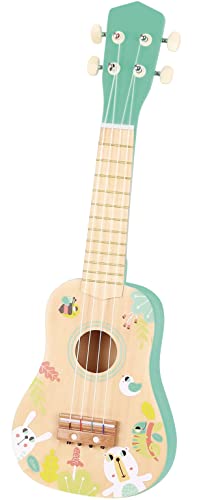 TOOKYLAND 4-String Wooden Ukulele Toy - Mini Guitar Pretend Musical Instrument, Ages 3+