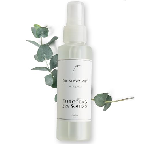 European Spa Source Eucalyptus ShowerSpa Mist Spray for Aromatherapy, At Home Spa Experience, Sinus Congestion Relief, and Tension Relief, 4 fl oz.