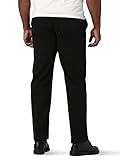 Lee Men's Big & Tall Extreme Motion Flat Front Regular Straight Pant Black 54W x 28L