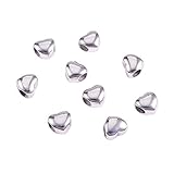 LiQunSweet 10 Pcs 304 Stainless Steel Heart Shaped Beads Charm Large Hole Loose Beads Spacer Bulk Fit for DIY Handmade European Bracelet Necklace Jewelry Making DIY Findings - 10x11mm