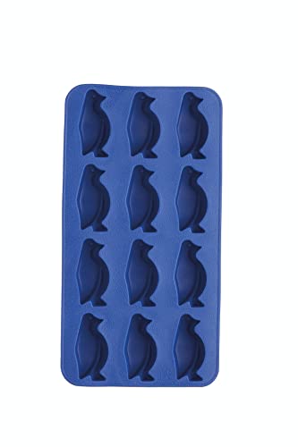 BarCraft KCBCICEPENG Silicone Ice Cube Tray with Novelty Penguin Moulds, Blue, 26 x 12cm