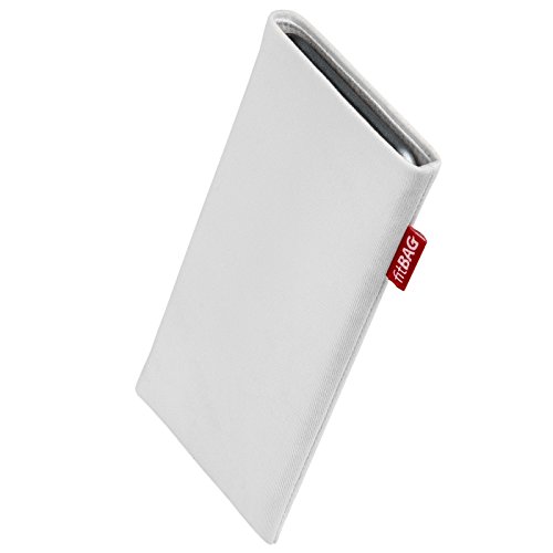 fitBAG Rock White Custom Tailored Sleeve for Xiaomi Redmi S2 | Made in Germany | Fine Suit Fabric Pouch case Cover with Microfibre Lining for Display Cleaning