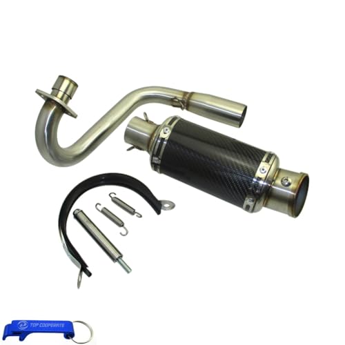 TC-Motor Full Stainless Steel Exhaust Pipe Muffler With Silencer For Z50 Monkey Bike Mini Trail Also Fit Chinese Horizontal Engines 50cc 70cc 90cc 110cc 125cc 150cc 160cc 190cc (B Color)
