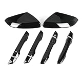 Side Mirror Cover Cap + Door Handle Covers Kit Compatible with 10th Honda Civic 2016 2017 2018 2019 2020 2021 (Black)