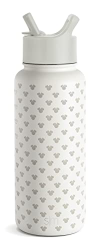 Simple Modern Disney Minnie Mouse Character Water Bottle with Straw Lid Vacuum Insulated Stainless Steel Metal Thermos | Reusable Leak Proof Flask for Gym, Travel, Sports | Summit Collection | 32oz