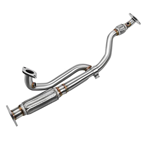 JY PERFORMANCE T304 Stainless Steel Exhaust Flex Y Pipe compatible with 2009-2017 Enclave Traverse Acadia Outlook (2PCS Design)