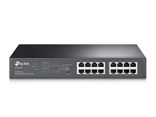 TP-Link TL-SG1016PE V3 | 16 Port Gigabit PoE Switch | Easy Smart Managed | 8 PoE+ Ports @150W | Plug & Play | Sturdy Metal w/ Shielded Ports | QoS, Vlan, IGMP & LAG | Limited Lifetime Protection