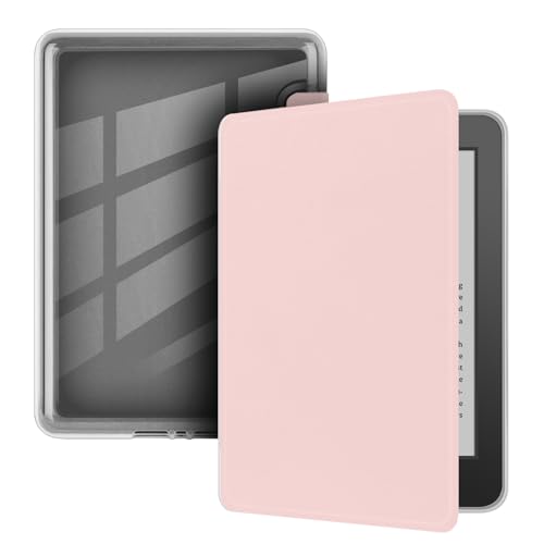 Case for 6" Kindle (10th Generation-2019 Release), Ultra Clear Soft Flexible Transparent TPU Back Cover with Auto Sleep/Wake for Kindle (Model NO. J9G29R), Pink