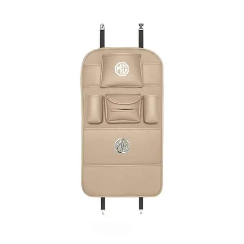SASEWW Car Backseat Organizer for MG Astor 2021 2022 2023, Car Seat Organizer, Large-Capacity Storage, Wear-Resistant Travel Accessories for Kids & Adults,Beige