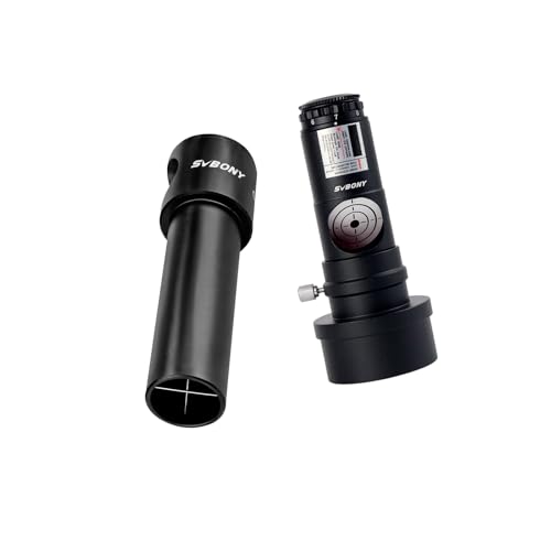 SVBONY SV197 Collimating Cheshire Eyepiece for Newtonian Reflector Telescope Bundle with SV121 Red Laser Collimator Adjustable 1.25 inch Collimation Eyepiece with 2 inches Adapter