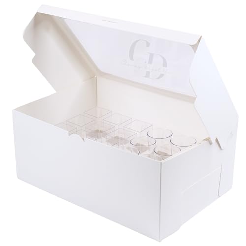 Chaney Depot LLC Dessert Shooter Box for 24 3oz square and round shooters- Pack of 10
