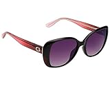 GUESS Women's Gu7554 Square Sunglasses, Dark Havana & Gradient Brown, 54 mm