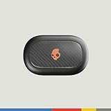 Skullcandy Push ANC Active in-Ear Wireless Earbuds, 58 Hr Battery, IP67 Waterproof, Wireless Charging, Microphone, Works with iPhone Android and Bluetooth Devices - True Black/Orange