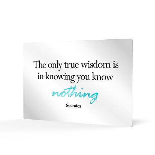 HB Art Design The only true wisdom is in knowing you know nothing Socrates Inspirational Motivational Quote Saying Wall Art Metal Print Home Decor Living Room Artwork Ready to Hang Made in USA 8x12