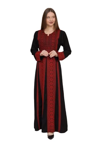 ARAB ATEEK Abaya Dress For Women Thobe For Women For All Occasions Holidays & Celebrations Embroidered Detail Long Sleeve, Small