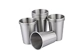 I-MART 16 Pack Stainless Steel Cups, 12 Ounces Pint Cup, Metal Cups for Drinking