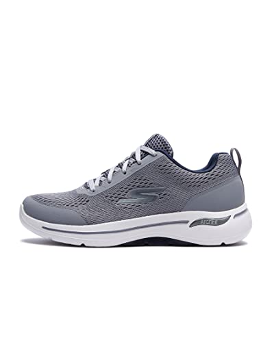 Skechers Men's Gowalk Arch Fit-Athletic Workout Walking Shoe with Air Cooled Foam Sneaker, Grey/Navy, 11