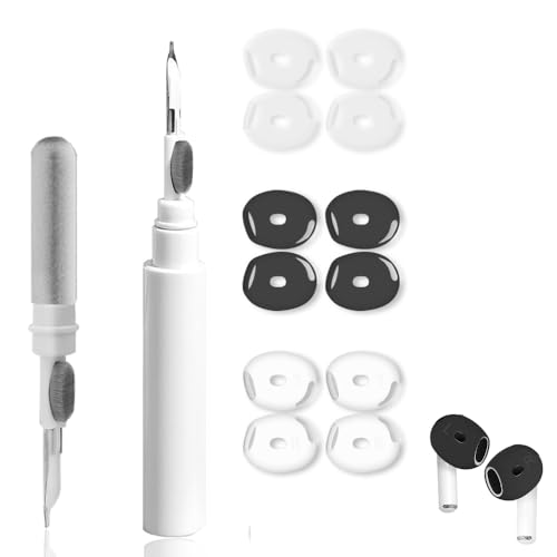 UPDENI 6 Pairs Ear Cover for AirPods 4,Anti Slip Ear Skin Tips Accessories Sport Ultra Thin Slim Soft Silicone Ear Tips Earbuds Gel Cove for Apple Airpods 4 Tips with Cleaning Pen Kit