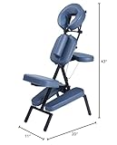 Professional Portable and Lightweight Tattoo/Massage Chair by Master Massage - Folding Aluminum Frame with Adjustable Features and Wheeled Carrying Case, Blue