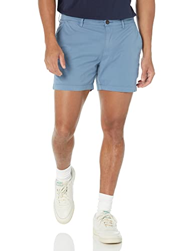 Amazon Essentials Men's Slim-Fit 5" Flat-Front Comfort Stretch Chino Short (Previously Goodthreads), Blue, 32