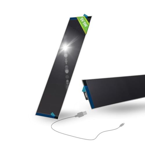 USB Solar Panel - Small Solar Panel Charger 5v 5.5W with High Performance Monocrystalline for Motorized Blinds, Windows, Doorbell, Security Camera, Smart Phone
