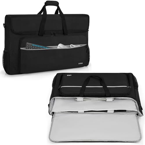 LASUK 27-32" Monitor Transport Carrying Case(up to 2), Going Out Tote Bag Transporting LCD Screens, Monitors and TVs, for Travel, Work