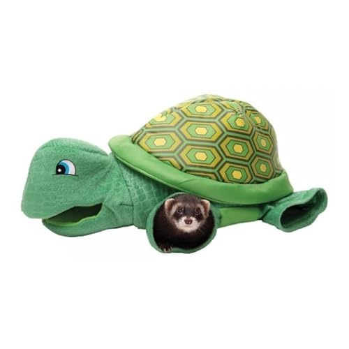 Marshall Pet Products Ferret Turtle Tunnel Toy - Fun Turtle-Shaped Ferret Toy in Green, Encourages Play and Exploration, Durable Design, One Size for Small Pets