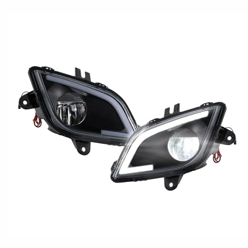 Pair Fog Lights Fit for Freightliner Cascadia 126 Class 8 Truck 2018-up Performance Full LED Fog Lamp DRL Truck Light Left Driver & Right Passenger Side 12V