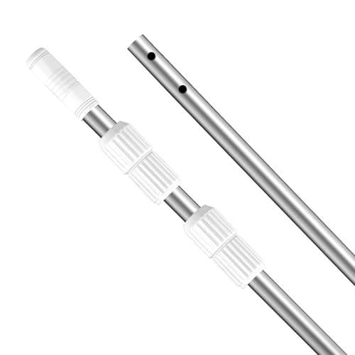 JYHJYH Pool Pole, Professional 15 FT Thicken Pool Pole Telescopic, Pool Cleaning Pole, Adjustable 3 Piece Telescopic Pole, Swimming Pool Cleaning Pole,Strong Lock & Grip