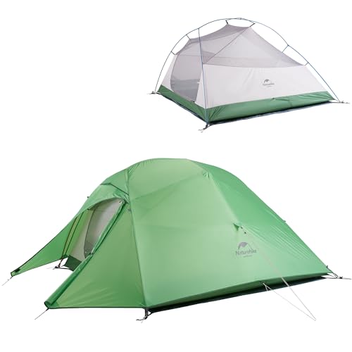 Naturehike Cloud-Up 3 Person Tent Lightweight Backpacking Tent with Footprint - 3 Season Free Standing Dome Camping Hiking Waterproof Backpack Tents
