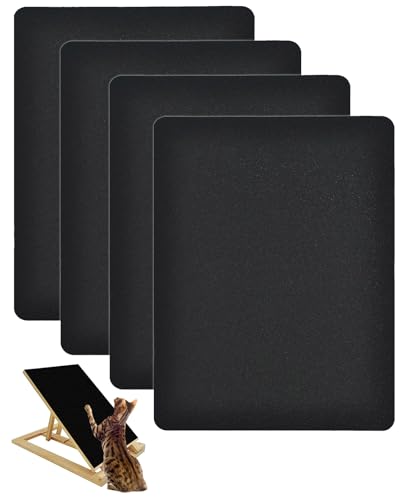 BNOSDM Cat Nail File Scratcher Sandpaper, 4 Pack Replacement Sand Paper for Cat Scratching Board, Pet Scratch Liner for Furniture, Litter Box or Any Flat Surface (Black)