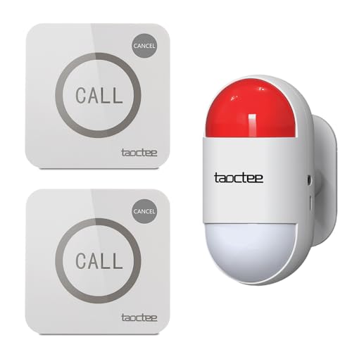 taoctee Remote Siren Panic Button Alarm for Security Panic Alarm Strobe Siren Remote Siren Alarm Sound & Light Security Alarm Siren Alarm System for House,Bussiness(Battery Operated&USB Charging)