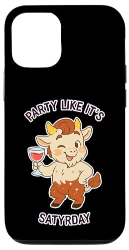 Party Like It’s Satyrday Cute Wine Satyr Mythology Case for iPhone 12/12 Pro