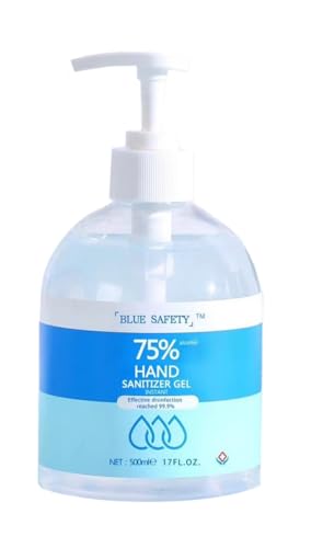 Blue Safety Hand Sanitizer Gel 75% Ethyl Alcohol 500ml/17oz