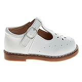 Josmo Baby Girls Maryjane Flats Slipon T Strap Closure - Newborn Infant Formal Dress Shoes Mary Jane - White (Size 4 Infants)