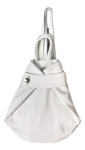 LaGaksta Stella Convertible Leather Backpack Purse – Casual Travel Tote Bag White