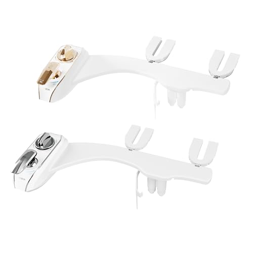 LUXE Bidet NEO 320 Plus - Value Pack of 2 - Patented Bidet Attachments for Toilet Seat with Innovative Hinges to Clean, Slide-in Easy Install, Advanced 360° Self-Clean, and Temperature Controls (Gold
